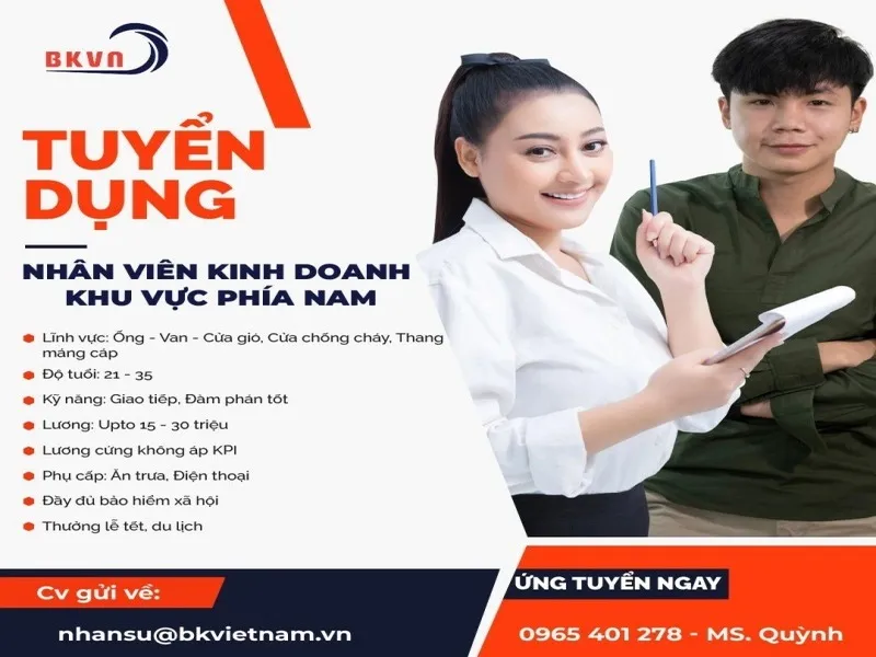 Vị trí nhân viên kinh doanh khu vực phía Nam