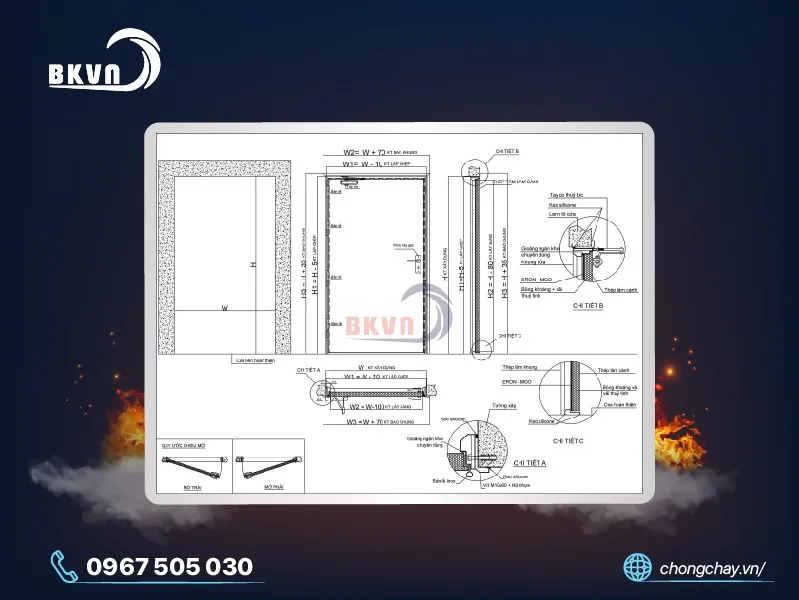 Bản vẽ cửa chống cháy là gì? Các mẫu bản vẽ chi tiết