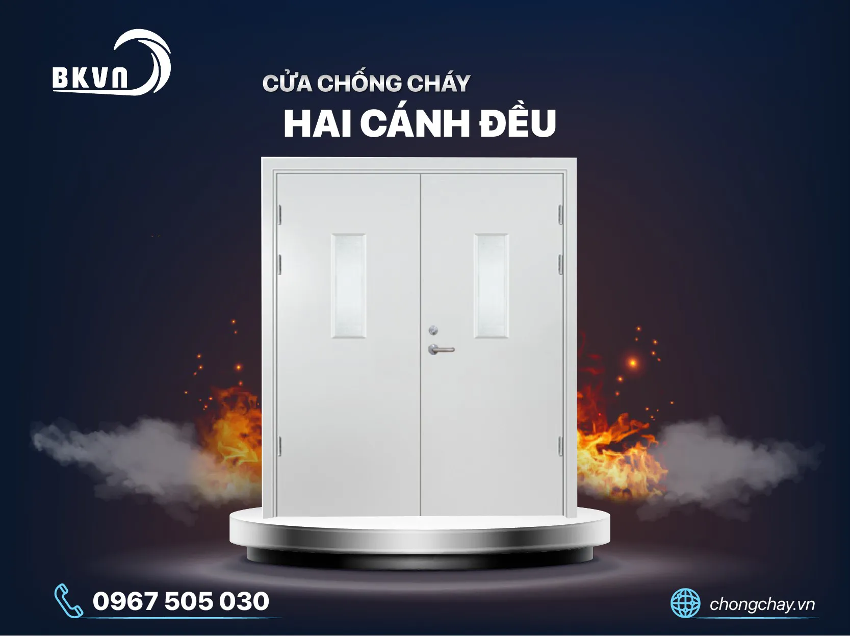 Cửa chống cháy 2 cánh đều