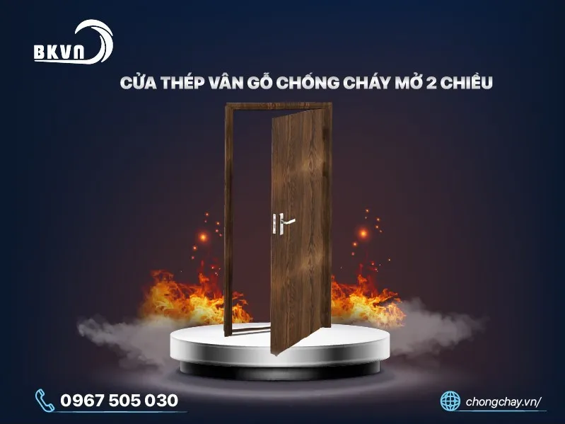 Cửa gỗ chống cháy mở 2 chiều